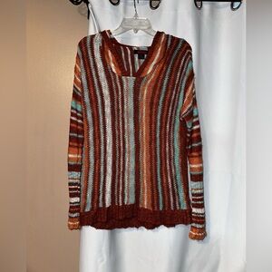 Rock and Roll Striped Multicolor V-Neck Sweater